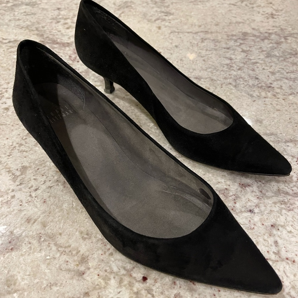 Cute suede low heel pumps